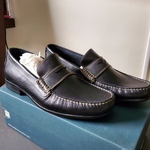 Sandro MoscoloniAdam Black Leather Penny Loafer